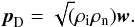\begin{equation} \label{eq:momw} \vec{p}_{\rm D}=\sqrt(\rho_{\rm i}\rho_{\rm n})\vec{w}. \end{equation}