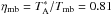 Mathematical equation: \hbox{$\eta_{\rm mb}= T^*_{\rm A}/T_{\rm mb} =0.81$}