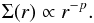Mathematical equation: \begin{equation} \Sigma(r) \propto r^{-p} \mathrm{.} \label{eq:surface_density_p} \end{equation}