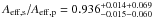 \hbox{$A_{\mathrm{eff,s}}/A_{\mathrm{eff,p}} = 0.936^{+0.014+0.069}_{-0.015-0.060}$}