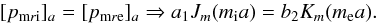 \begin{equation} \label{pressure balance} [p_{{\rm m}r{\rm i}}]_a = [p_{{\rm m}r{\rm e}}]_a\Rightarrow a_1J_m(m_{\rm i} a)=b_2K_m(m_{\rm e} a). \end{equation}