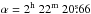 \hbox{$\alpha = 2^\mathrm{h}\ 22^\mathrm{m}\ 20\fs66$}