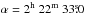 \hbox{$\alpha = 2^\mathrm{h}\ 22^\mathrm{m}\ 33\fs0$}