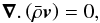 Mathematical equation: \begin{equation} \label{eq:27} \vec\nabla.\left(\bar\rho\vec {{{v}}}\right) = 0 \hbox{,} \end{equation}