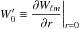 Mathematical equation: \hbox{${W}'_0\equiv\displaystyle\frac{\partial{W}_{\ell m}}{\partial r}\biggr\lvert_{r=0}$}