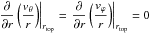 Mathematical equation: \hbox{$\left.\displaystyle\frac{\partial }{\partial r}\left (\frac{{v}_\theta}{r} \right)\right\lvert_{r_{\mathrm{top}}} = \left.\displaystyle\frac{\partial}{\partial r}\left (\frac{{v}_\varphi}{r} \right)\right\lvert_{r_{\mathrm{top}}} = 0 $}
