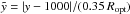\hbox{$\tilde{y}= |y-1000|/(0.35\,R_{\rm opt})$}