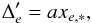 \appendix \setcounter{section}{1} \begin{equation} \label{eq:delta} \Delta'_e=a x_{e,\ast}, \end{equation}