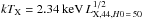 \hbox{$kT_{\rm X}=2.34\ {\rm keV}\, L_{{\rm X},44,H0\,=\,50}^{1/2}$}