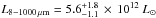 \hbox{$L_{\rm 8{-}1000\,\mu m} = 5.6^{+1.8}_{-1.1}\,\times\, 10^{12}~L_{\odot}$}