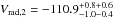 \hbox{$V_{{\rm rad},2} = -110.9_{-1.0-0.4}^{+0.8+0.6}$}