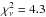 \hbox{$\chi^2_{\nu}=4.3$}
