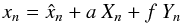 \appendix \setcounter{section}{1} \begin{equation} x_{n} = \hat{x}_{n} + a\: X_{n} + f \: Y_{n} \end{equation}