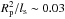 \hbox{$R_{\rm p}^2/l_{\rm s}\sim0.03$}