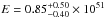 \hbox{$E=0.85^{+0.50}_{-0.40} \times 10 ^{51}$}