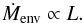 Mathematical equation: \begin{equation} \dot M_{\rm env} \propto L. \end{equation}