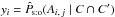 Mathematical equation: \hbox{$y_i = \expandafter\hat\Psto(A_{i\comma j} \mid C \cap C')$}