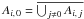 Mathematical equation: \hbox{$A_{i\comma 0} = \overline{\bigcup_{j\neq0}A_{i\comma j}}$}