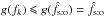 Mathematical equation: \hbox{$g(f_k) \leqslant g(\hat f_\sto) = \hat f_\sto$}