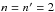Mathematical equation: \hbox{$n = \np = 2$}