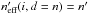 Mathematical equation: \hbox{$\npeff(i, d = n) = \np$}
