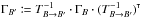 Mathematical equation: \hbox{$\Gamma_{B'} \coloneqq T_{B\rightarrow B'}^{-1} \cdot \Gamma_B \cdot \transpose{(T_{B\rightarrow B'}^{-1})}$}
