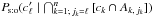 Mathematical equation: \hbox{$\Psto(c'_{\smash[t]{\ell}} \mid \bigcap_{\smash[t]{k=1{;}\, j_k=\ell}}^n {[c_k \cap A_{k\comma j_k}]})$}