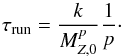 Mathematical equation: \appendix \setcounter{section}{1} \begin{equation} \trun=\frac{k}{\mzn^{p}}\frac{1}{p}\cdot \end{equation}