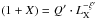 Mathematical equation: \hbox{$(1+X) = Q' \cdot L_{\rm X}^{-\xi'}$}