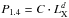 Mathematical equation: \hbox{$P_{1.4} = C \cdot L^d_{\rm X}$}