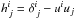 Mathematical equation: \hbox{$h_{\, j}^{i}=\delta_{\, j}^{i}-u^{i}u_{j}$}