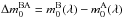 Mathematical equation: \hbox{$\Delta m_{0}^{\mathrm{BA}}=m_{\mathrm{0}}^{\mathrm{B}}(\lambda)-m_{\mathrm{0}}^{\mathrm{ A}}(\lambda)$}