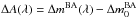 Mathematical equation: \hbox{$\Delta A(\lambda) = \Delta m^{\mathrm{BA}}(\lambda)-\Delta m^{\mathrm{BA}}_{\mathrm{0}}$}