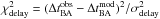 Mathematical equation: \hbox{$\chi^{2}_{\mathrm{delay}}=(\Delta t_{\mathrm{BA}}^{\mathrm{obs}}-\Delta t_{\mathrm{BA}}^{\mathrm{mod}})^{2}/\sigma_{\mathrm{delay}}^{2}$}