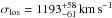 Mathematical equation: \hbox{$\sigma_{\rm los} = 1193^{+58}_{-61} \, \rm km\,s^{-1}$}