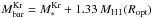 Mathematical equation: \hbox{$M^{\rm Kr}_{\rm bar} = M^{\rm Kr}_{*} + 1.33 \, M_{\hi}(R_{\rm opt})$}
