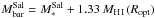 Mathematical equation: \hbox{$M^{\rm Sal}_{\rm bar} = M^{\rm Sal}_{*} + 1.33 \, M_{\hi} (R_{\rm opt})$}
