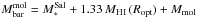 Mathematical equation: \hbox{$M^{\rm mol}_{\rm bar} = M^{\rm Sal}_{*} + 1.33 \, M_{\hi}(R_{\rm opt}) + M_{\rm mol}$}
