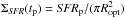 Mathematical equation: \hbox{$\Sigma_{\it SFR}(t_{\rm p}) = {\it SFR_{\rm p}}/ (\pi R_{\rm opt}^{2})$}