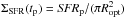 Mathematical equation: \hbox{$\Sigma_{\rm SFR}(t_{\rm p}) = {\it SFR_{\rm p}}/(\pi R_{\rm opt}^{2})$}