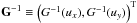 Mathematical equation: \hbox{$\Gb^{-1} \equiv \left( G^{-1}(u_x), G^{-1}(u_y) \right)^{\rm T}$}