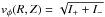 Mathematical equation: \hbox{$v_{\phi}(R,Z)=\sqrt{I_++I_-}$}