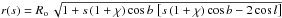 Mathematical equation: \hbox{$r(s)=\rsun\,\sqrt{1+s\,(1+\chi)\cos b\,\left[s\,(1+\chi)\cos b-2\cos l \right]}$}