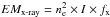 Mathematical equation: \hbox{$EM_{\text{x-ray}} = n_{\rm e}^{2} \times I \times f_{\rm x} $}