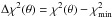 Mathematical equation: \hbox{$\dchi(\theta)=\chi^2(\theta)-\chi^2_\mathrm{min}$}