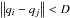 Mathematical equation: \hbox{${\left\| {q_i - q_j } \right\| < D}$}