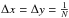 Mathematical equation: \hbox{$\Delta x = \Delta y = \frac{1}{N}$}