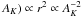 Mathematical equation: \hbox{$A_K) \propto r^2 \propto A_K^{-2}$}