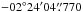 Mathematical equation: \hbox{$-02^\circ24'04\farcs770$}