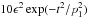 Mathematical equation: \hbox{$10{\epsilon}^{2} \exp(-t^2/p_1^2)$}